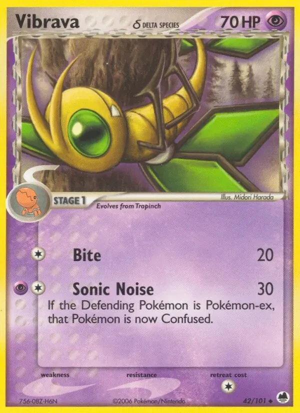 Vibrava δ 42/101 Dragon Frontiers Pokémon card