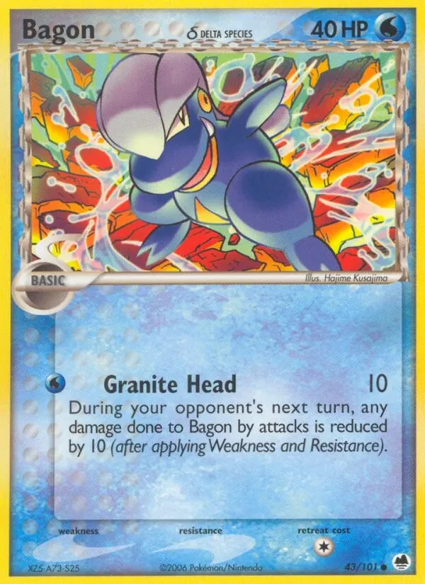 Bagon δ 43/101 Dragon Frontiers Pokémon card