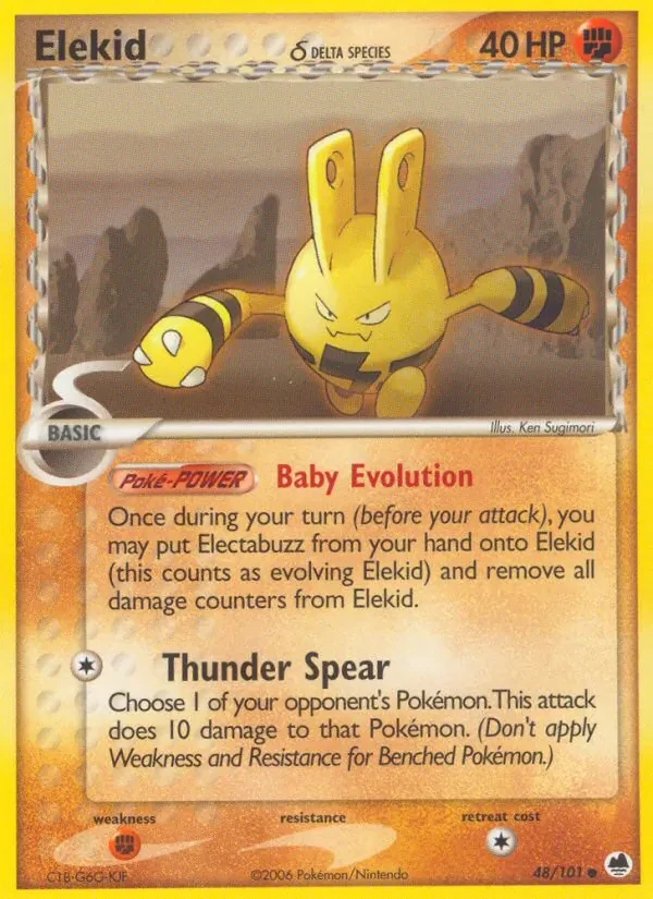 Elekid δ 48/101 Dragon Frontiers Pokémon card