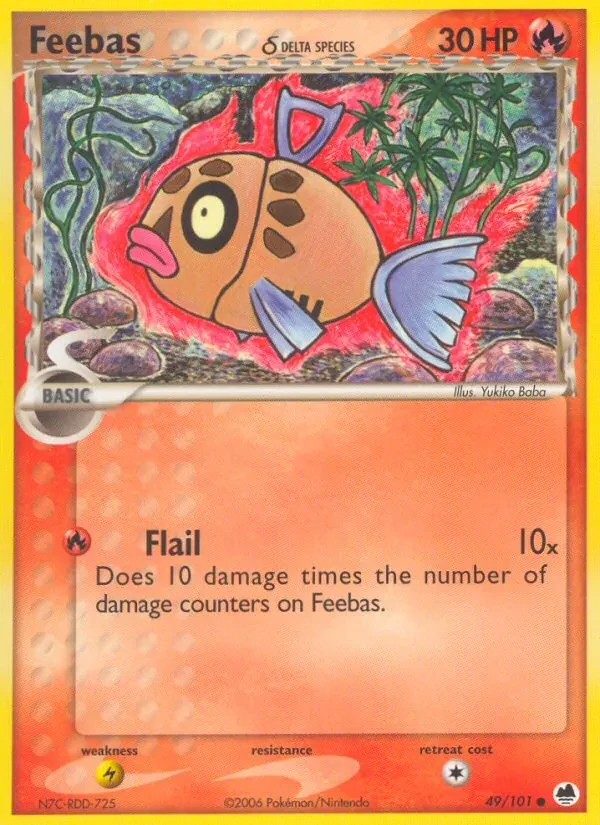 Feebas δ 49/101 Dragon Frontiers Pokémon card