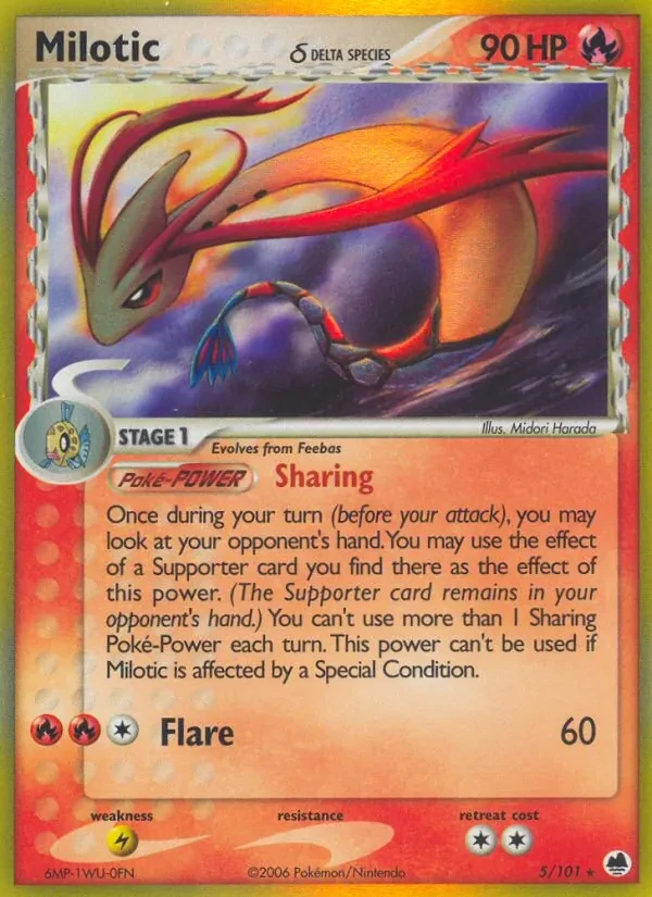 Milotic δ 5/101 Dragon Frontiers Pokémon card