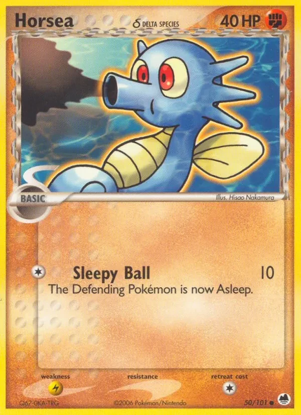 Horsea δ 50/101 Dragon Frontiers Pokémon card