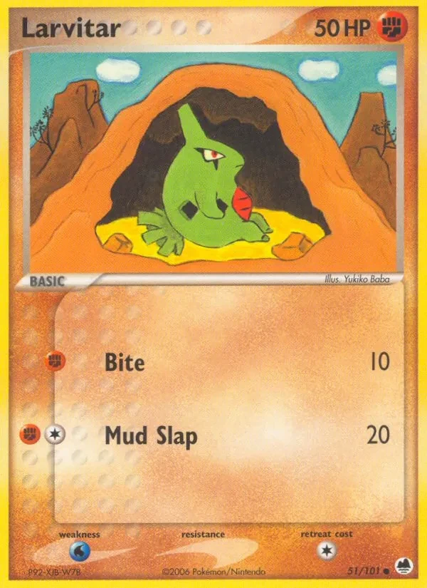 Larvitar 51/101 Dragon Frontiers Pokémon card
