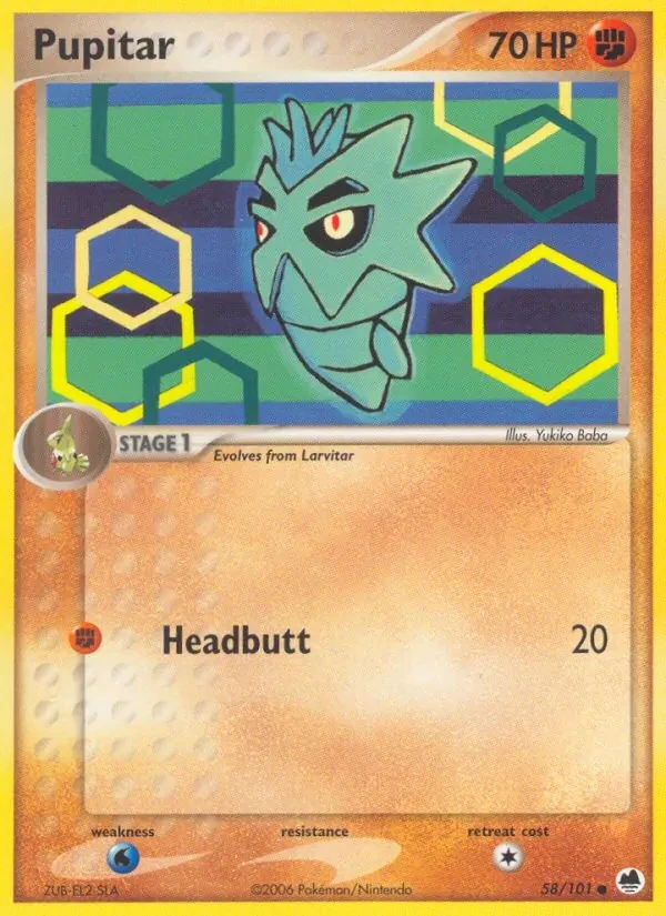 Pupitar 58/101 Dragon Frontiers Pokémon Karte
