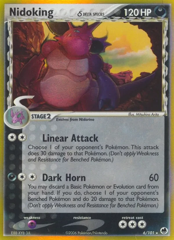 Nidoking δ 6/101 Dragon Frontiers Pokémon card