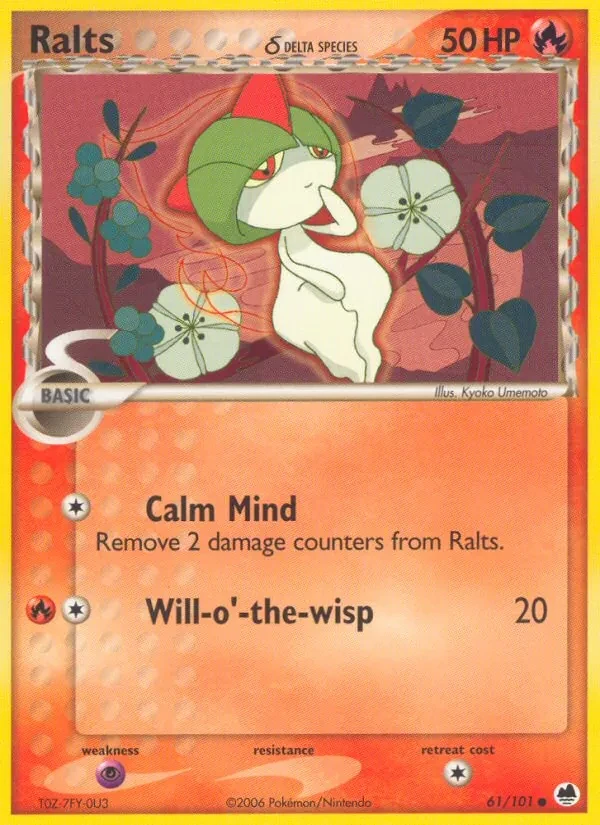 Ralts δ 61/101 Dragon Frontiers Pokémon card