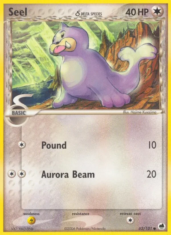 Seel δ 62/101 Dragon Frontiers Pokémon card
