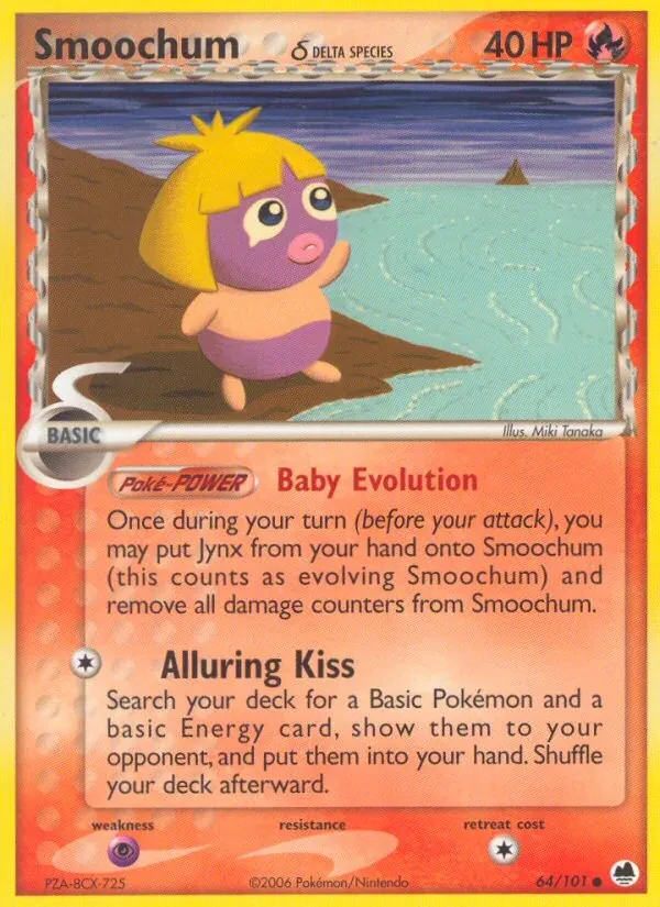 Smoochum δ 64/101 Dragon Frontiers Pokémon card
