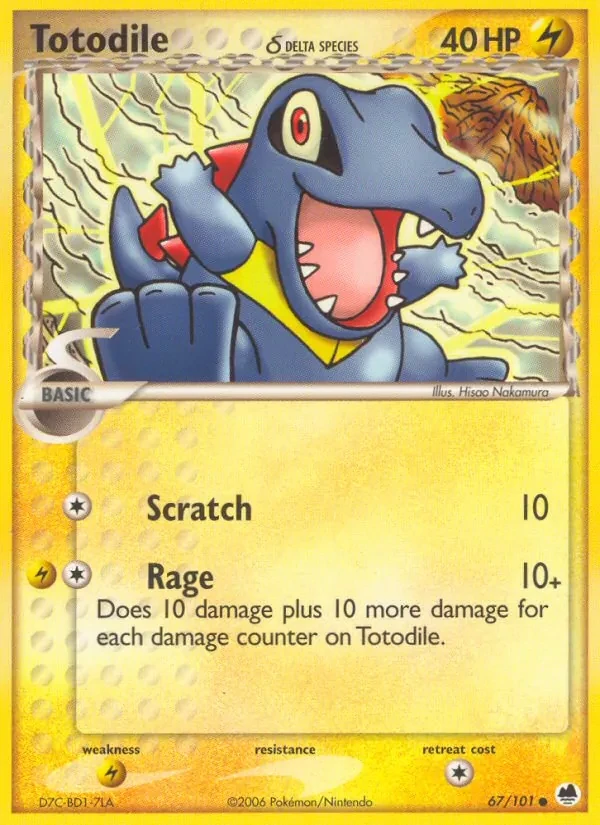 Totodile δ 67/101 Dragon Frontiers Pokémon card