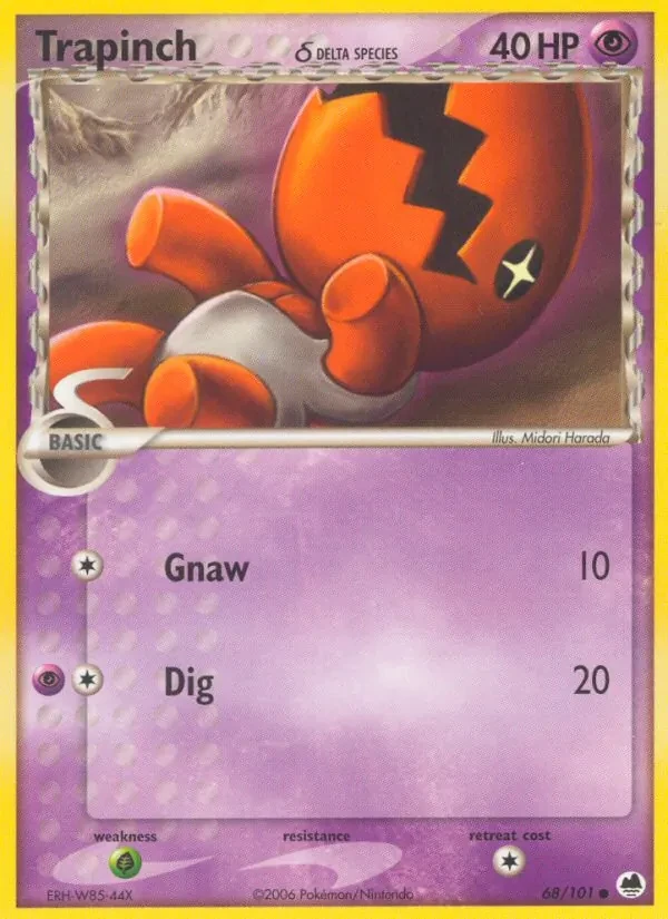 Trapinch δ 68/101 Dragon Frontiers Pokémon card