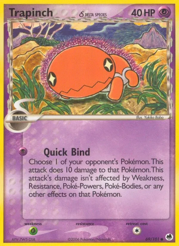 Trapinch δ 69/101 Dragon Frontiers Pokémon card