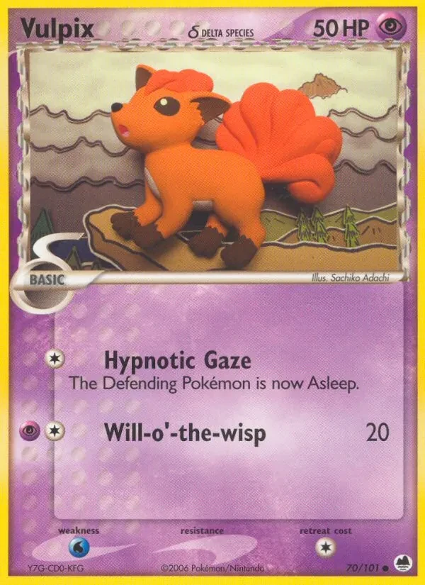 Vulpix δ 70/101 Dragon Frontiers Pokémon card