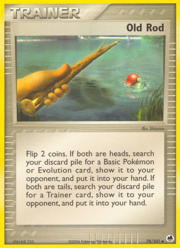 Old Rod 78/101 Dragon Frontiers Pokémon card