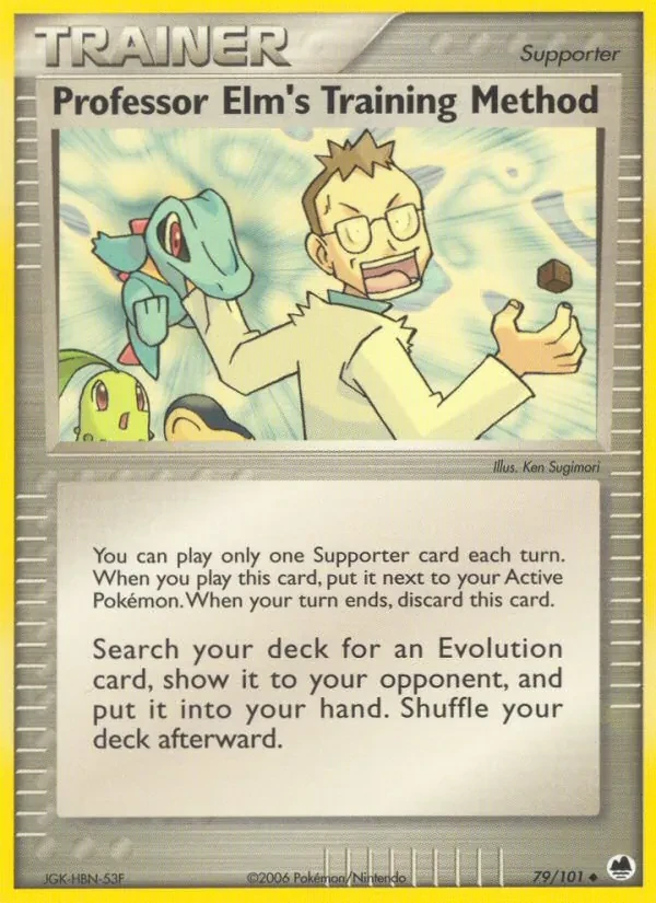 Professor Elm's Training Method 79/101 Dragon Frontiers Pokémon card