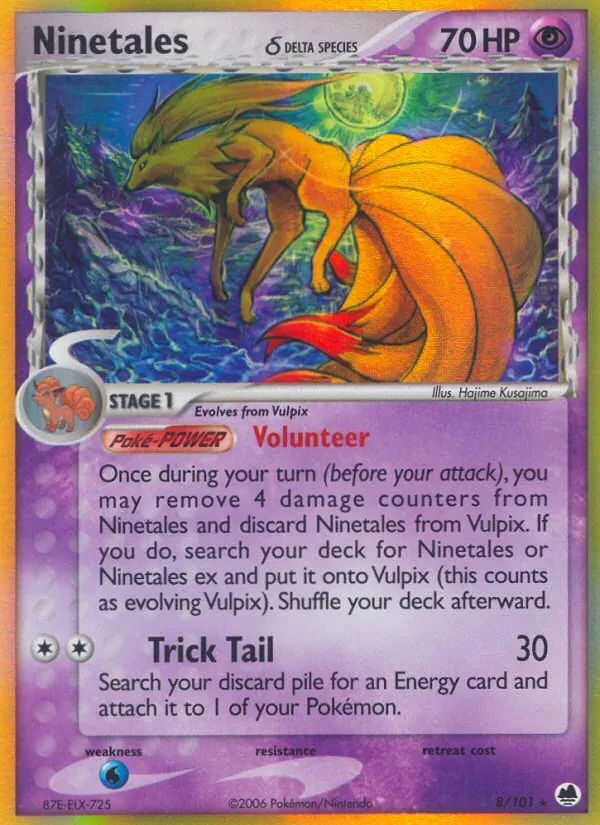 Ninetales δ 8/101 Dragon Frontiers Pokémon Karte