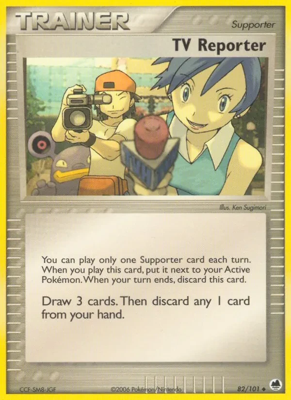 TV Reporter 82/101 Dragon Frontiers Pokémon card