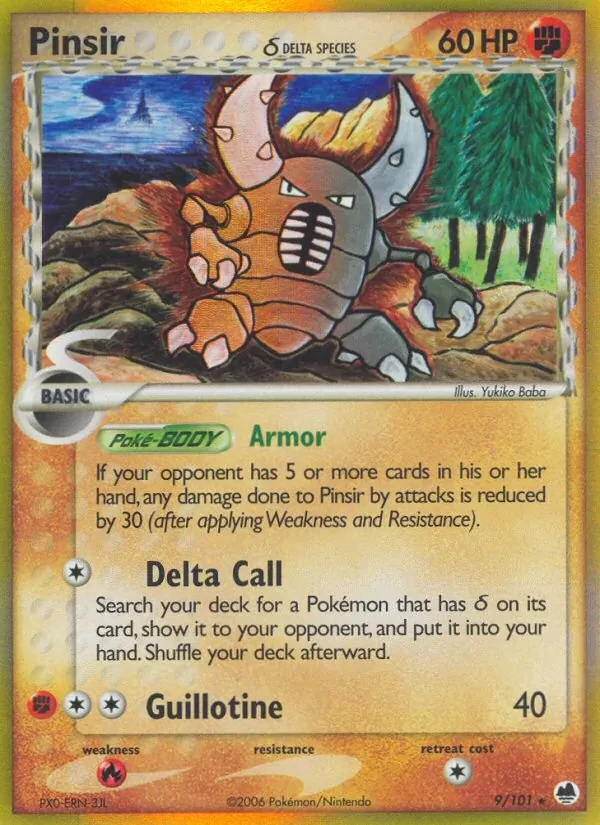 Pinsir δ 9/101 Dragon Frontiers Pokémon card