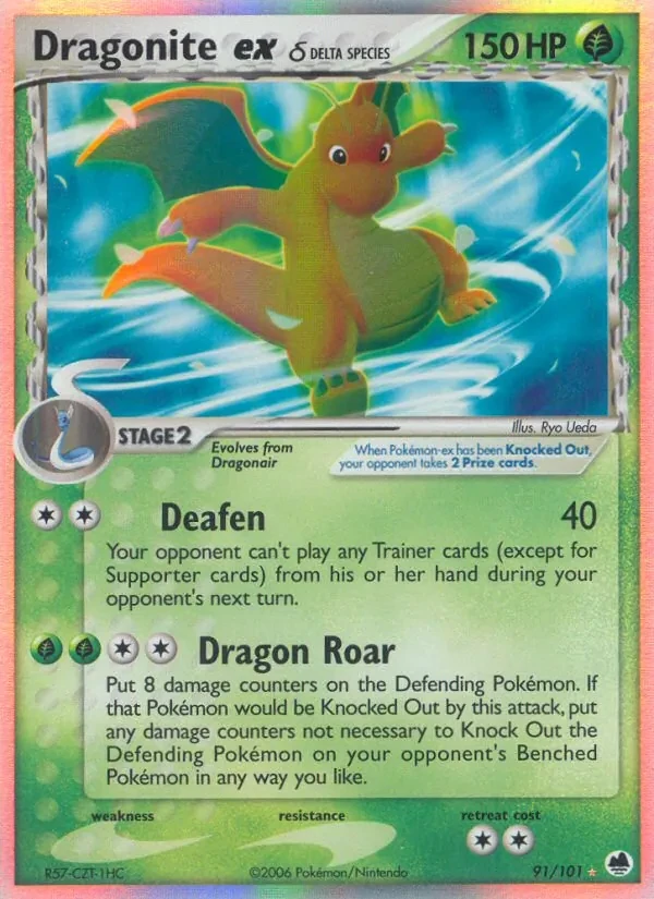 Dragonite ex δ 91/101 Dragon Frontiers Pokémon card