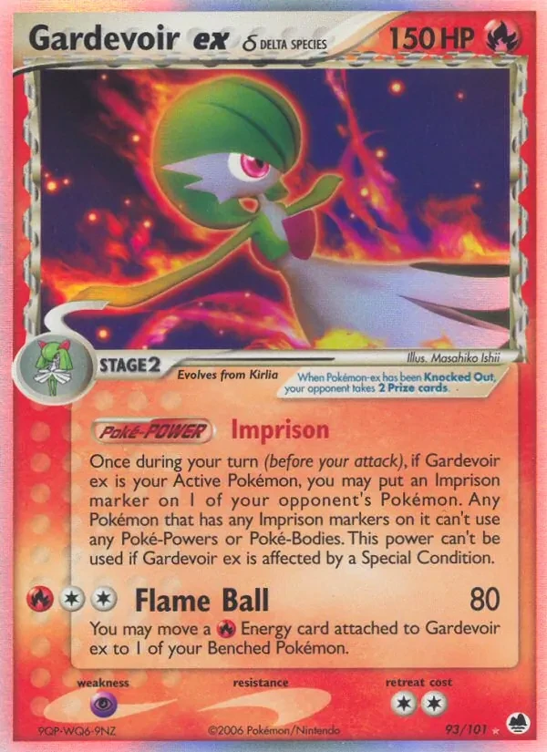 Gardevoir ex δ 93/101 Dragon Frontiers Pokémon card