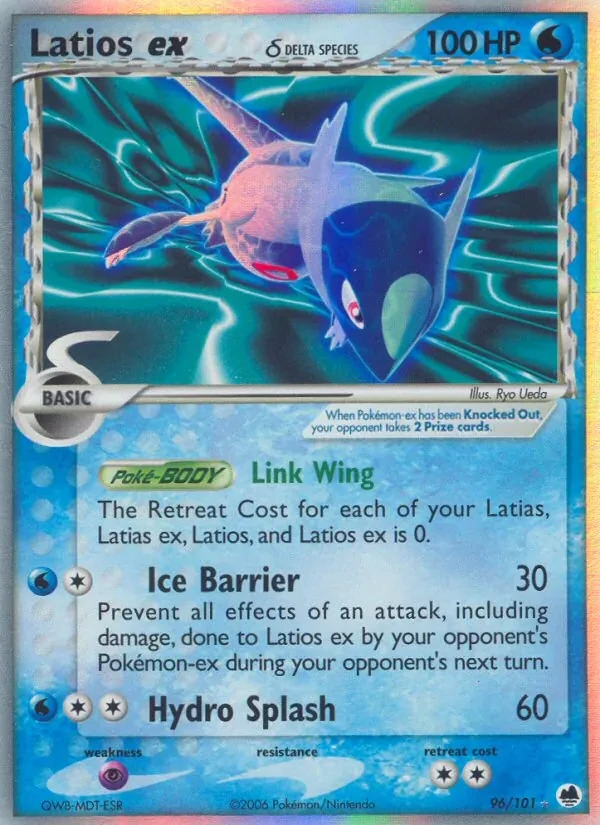 Latios ex δ 96/101 Dragon Frontiers Pokémon card