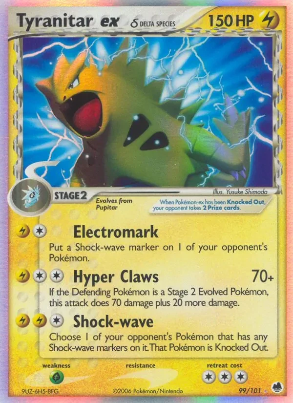 Tyranitar ex δ 99/101 Dragon Frontiers Pokémon card