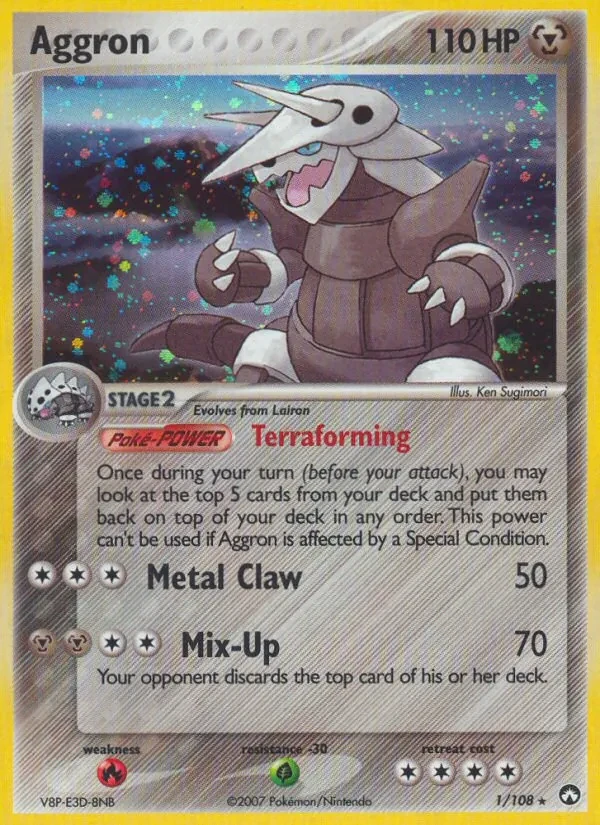 Aggron 1/108 Power Keepers Pokémon card