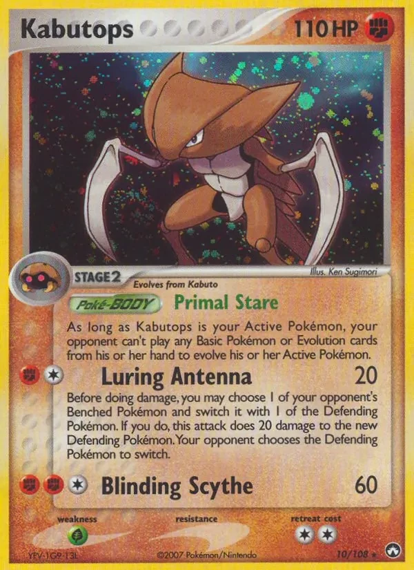Kabutops 10/108 Power Keepers Pokémon card