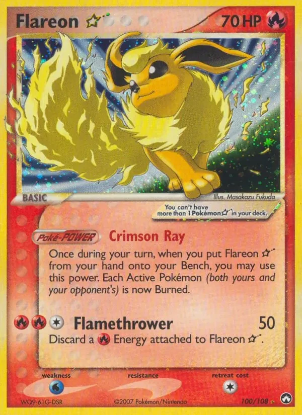 Flareon ☆ 100/108 Power Keepers Pokémon card