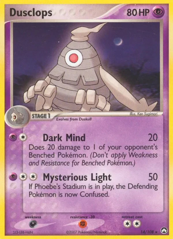 Dusclops 14/108 Power Keepers Pokémon Karte