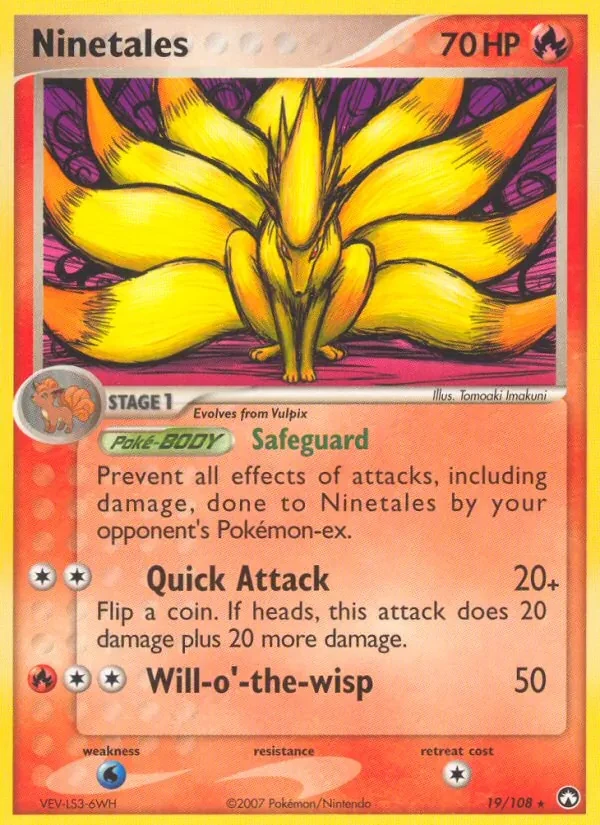 Ninetales 19/108 Power Keepers Pokémon card