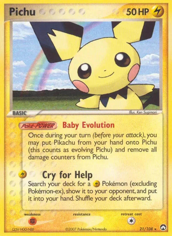 Pichu 21/108 Power Keepers Pokémon card
