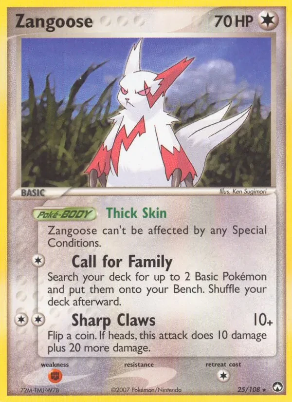 Zangoose 25/108 Power Keepers Pokémon card
