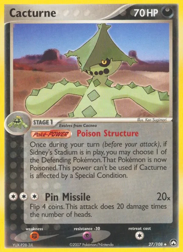 Cacturne 27/108 Power Keepers Pokémon card