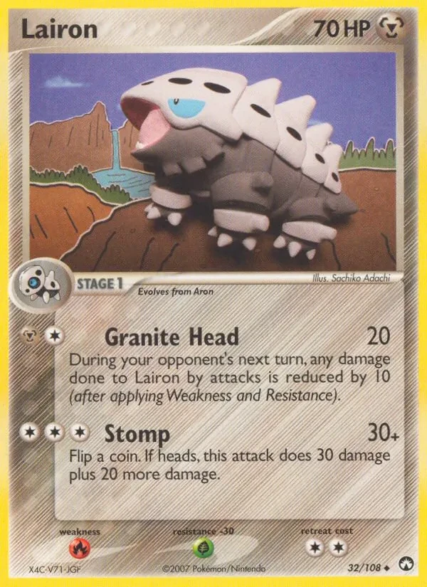 Lairon 32/108 Power Keepers Pokémon card
