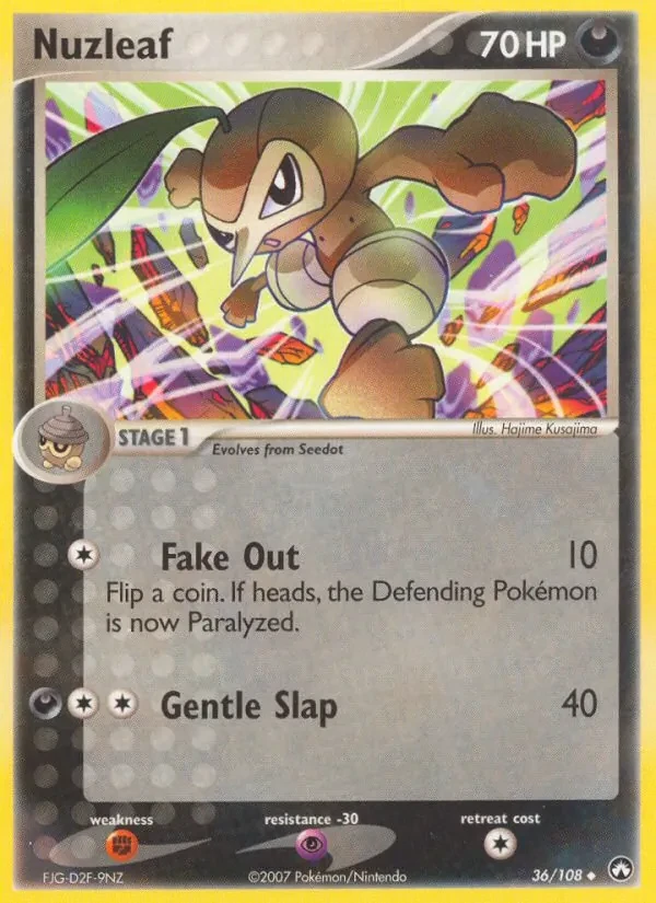 Nuzleaf 36/108 Power Keepers Pokémon card