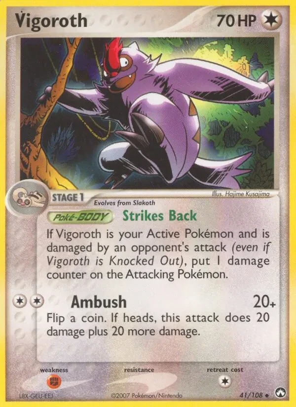Carta Pokémon Vigoroth 41/108 Power Keepers