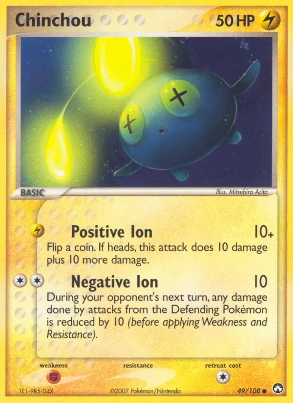 Chinchou 49/108 Power Keepers Pokémon card