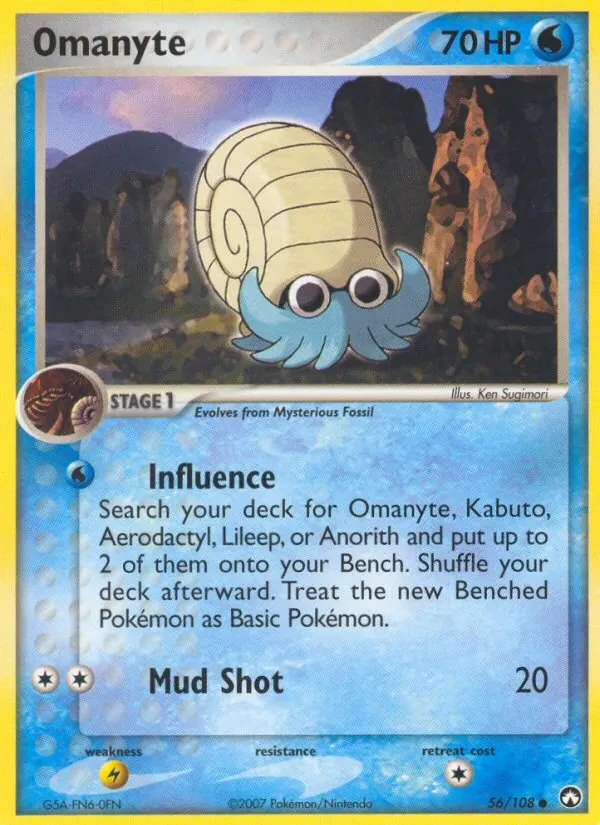 Omanyte 56/108 Power Keepers Pokémon card