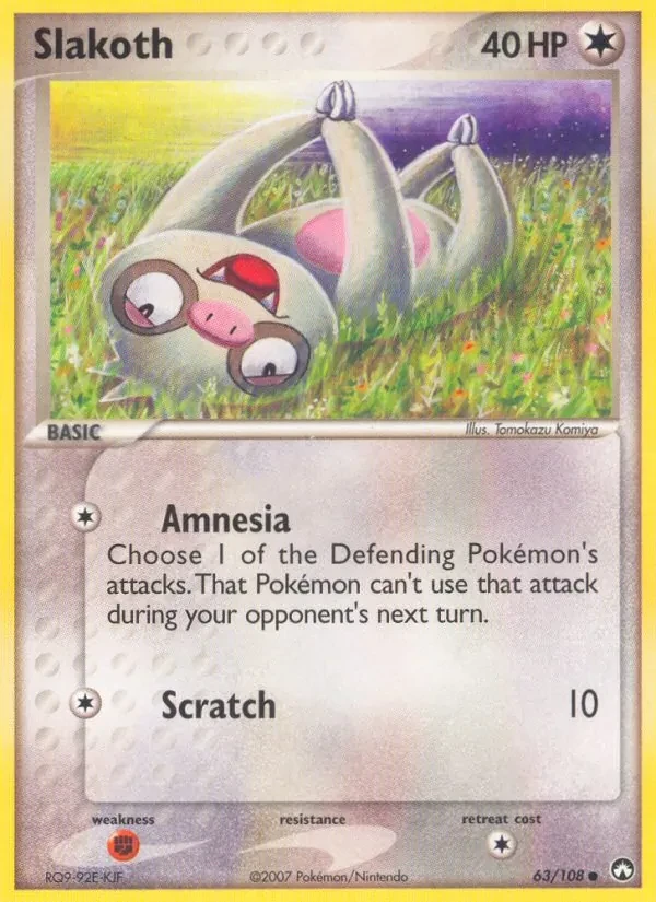 Slakoth 63/108 Power Keepers Pokémon card