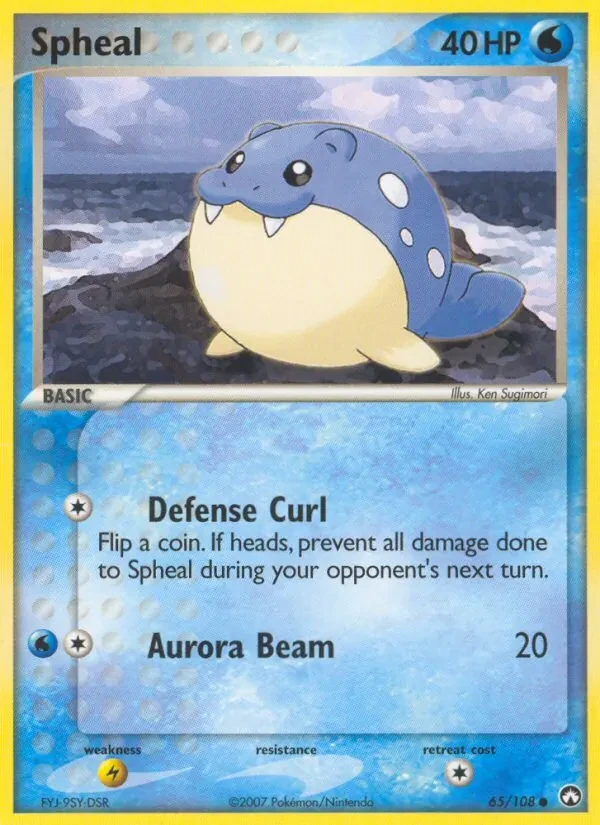Spheal 65/108 Power Keepers Pokémon card
