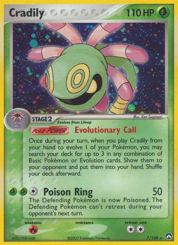 Cradily 7/108 Power Keepers Pokémon card