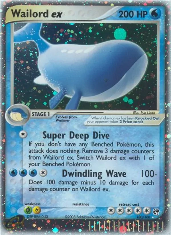 Wailord ex 100/100 Sandstorm Pokémon card