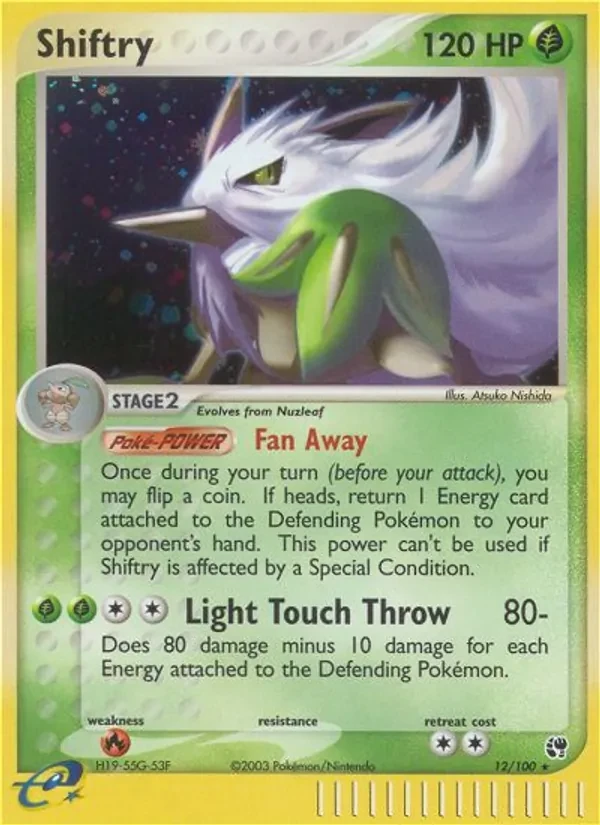 Shiftry 12/100 Sandstorm Pokémon card