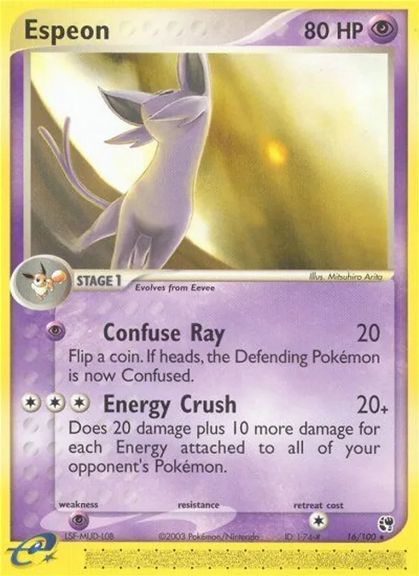 Espeon 16/100 Sandstorm Pokémon card
