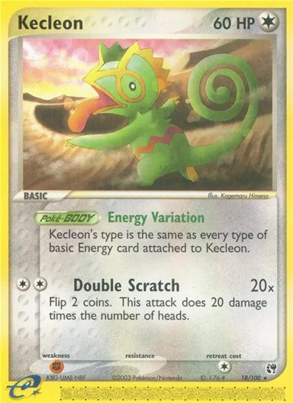 Kecleon 18/100 Sandstorm Pokémon card
