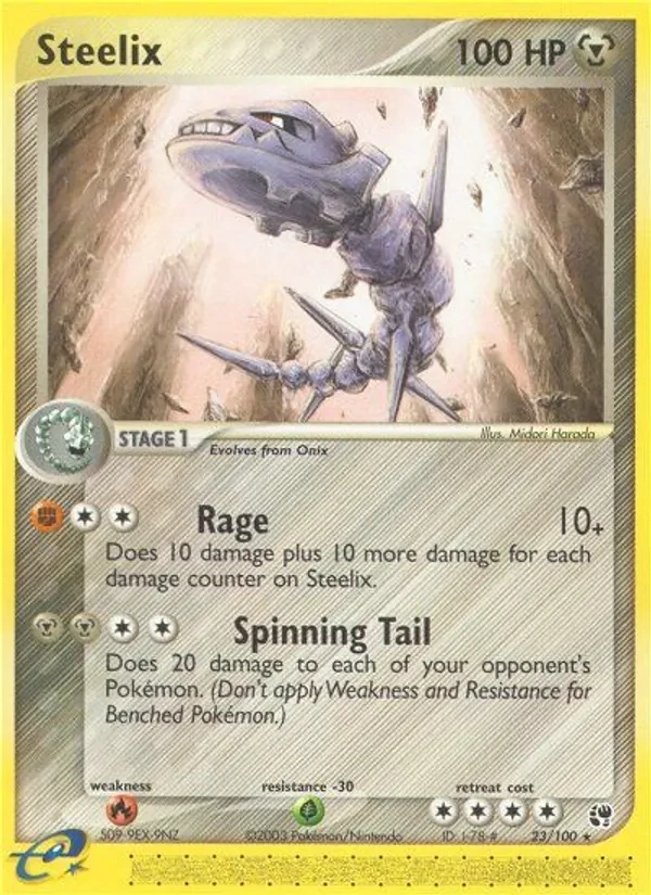 Steelix 23/100 Sandstorm Pokémon card