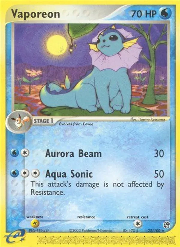 Vaporeon 25/100 Sandstorm Pokémon card