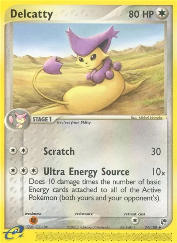 Delcatty 34/100 Sandstorm Pokémon card