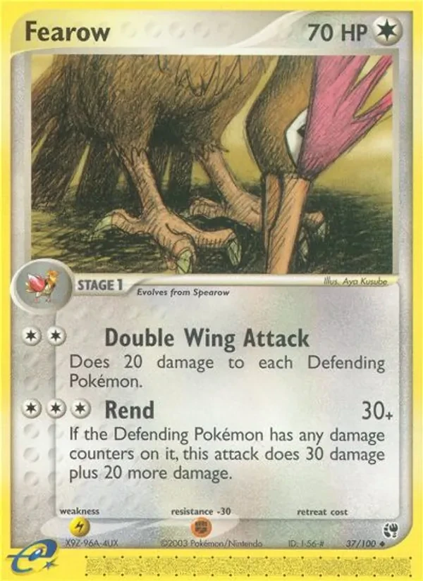 Fearow 37/100 Sandstorm Pokémon card