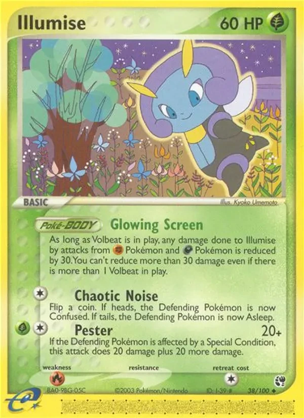 Illumise 38/100 Sandstorm Pokémon card
